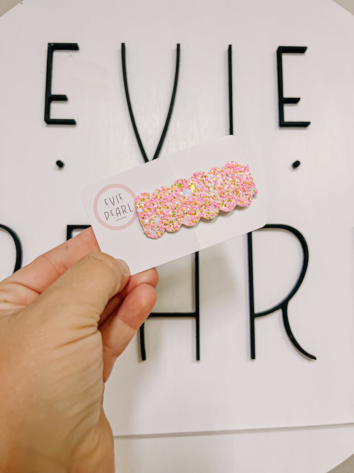 Pink Lemonade Glitter Snap Clip