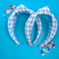 Blue Gingham Knotted Headband