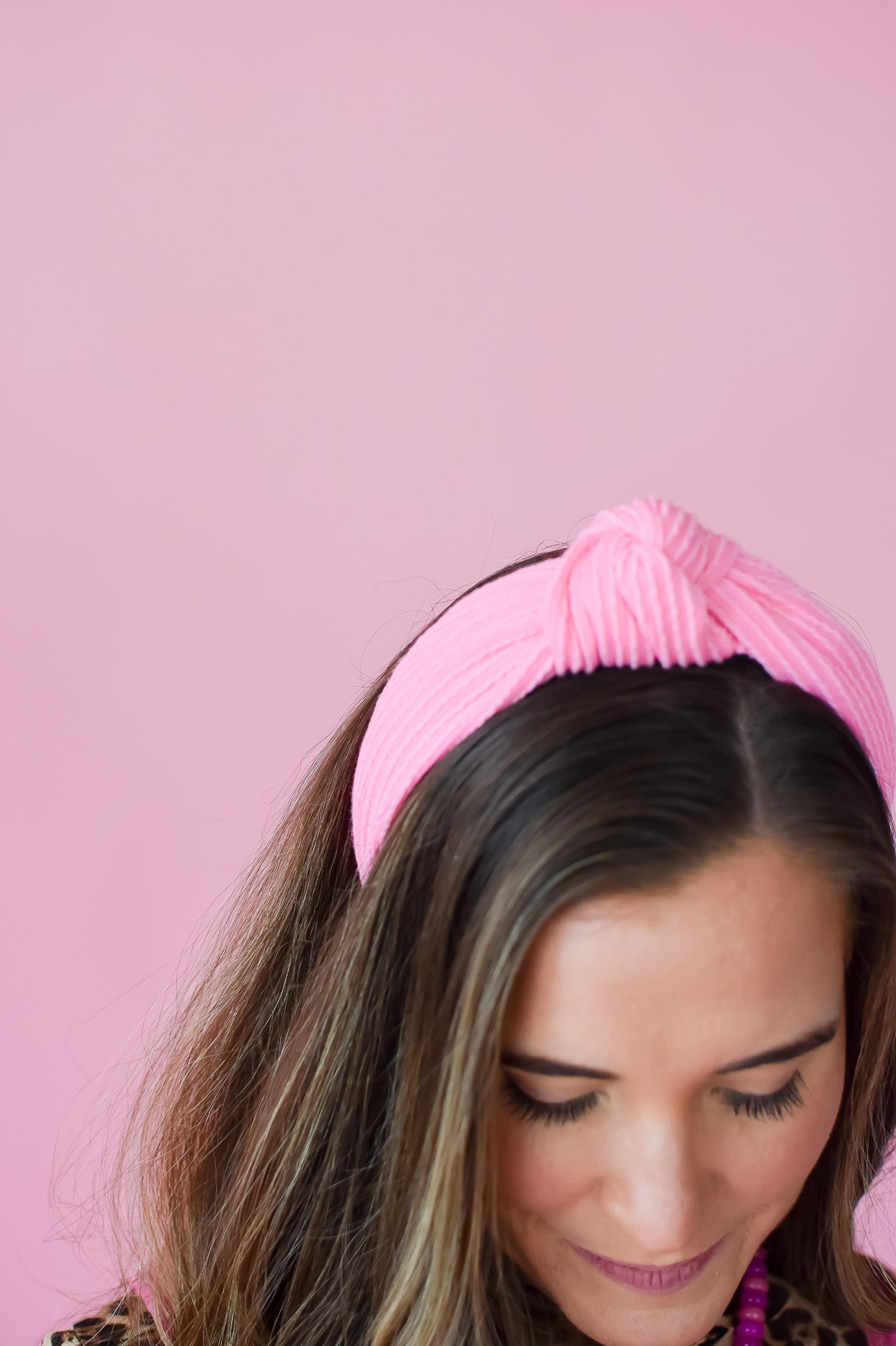 Kasie Bubblegum Pink Knotted Headband for Girls & Women