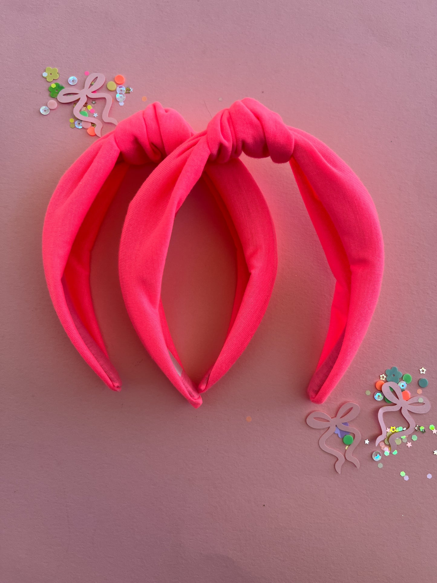 Neon Burst Pink Knotted Headband