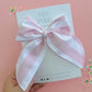 Pink White Stripe Oversized Bow