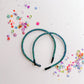 Deep Blue & Green Glitter Headband