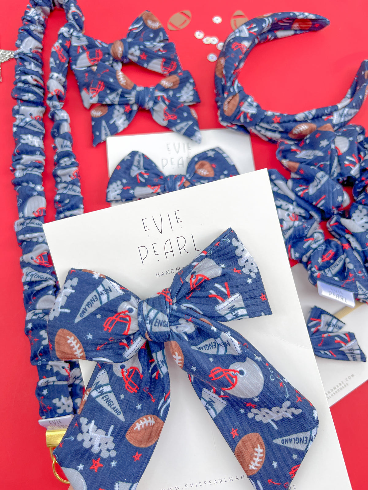 New England Patriots Hair Accessories | Bows, Scrunchies & Headbands
