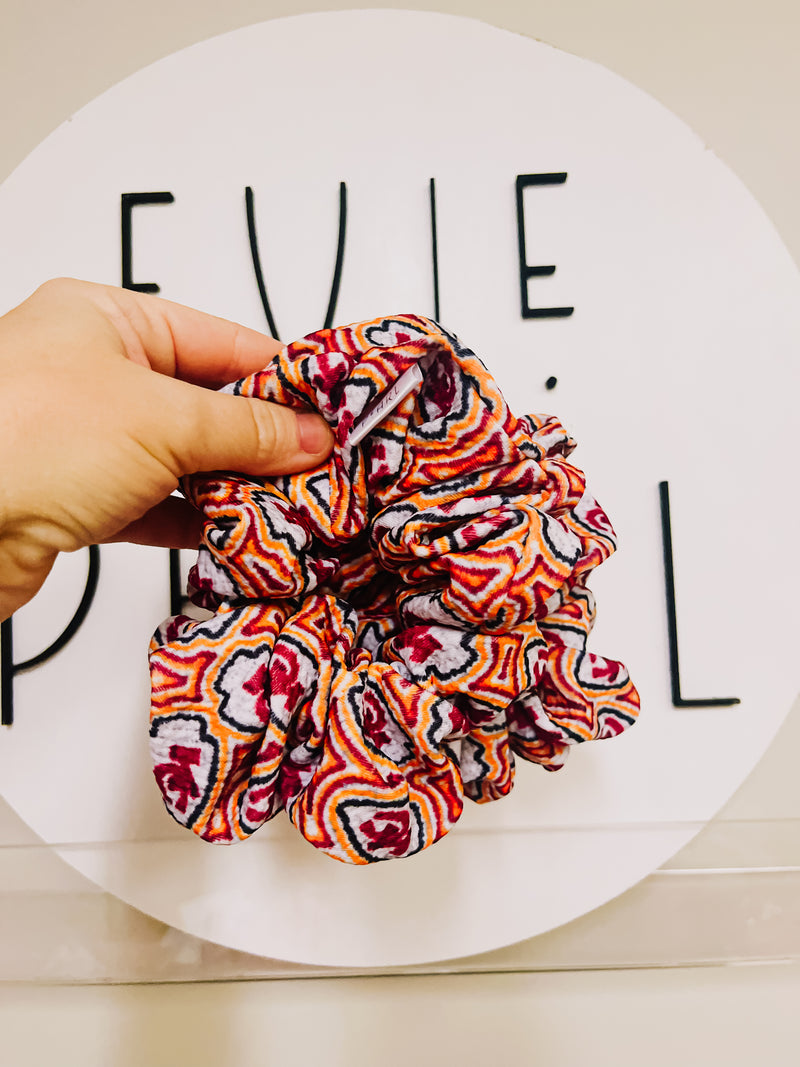 NEW Red Gold Faded KC Oversized Scrunchie