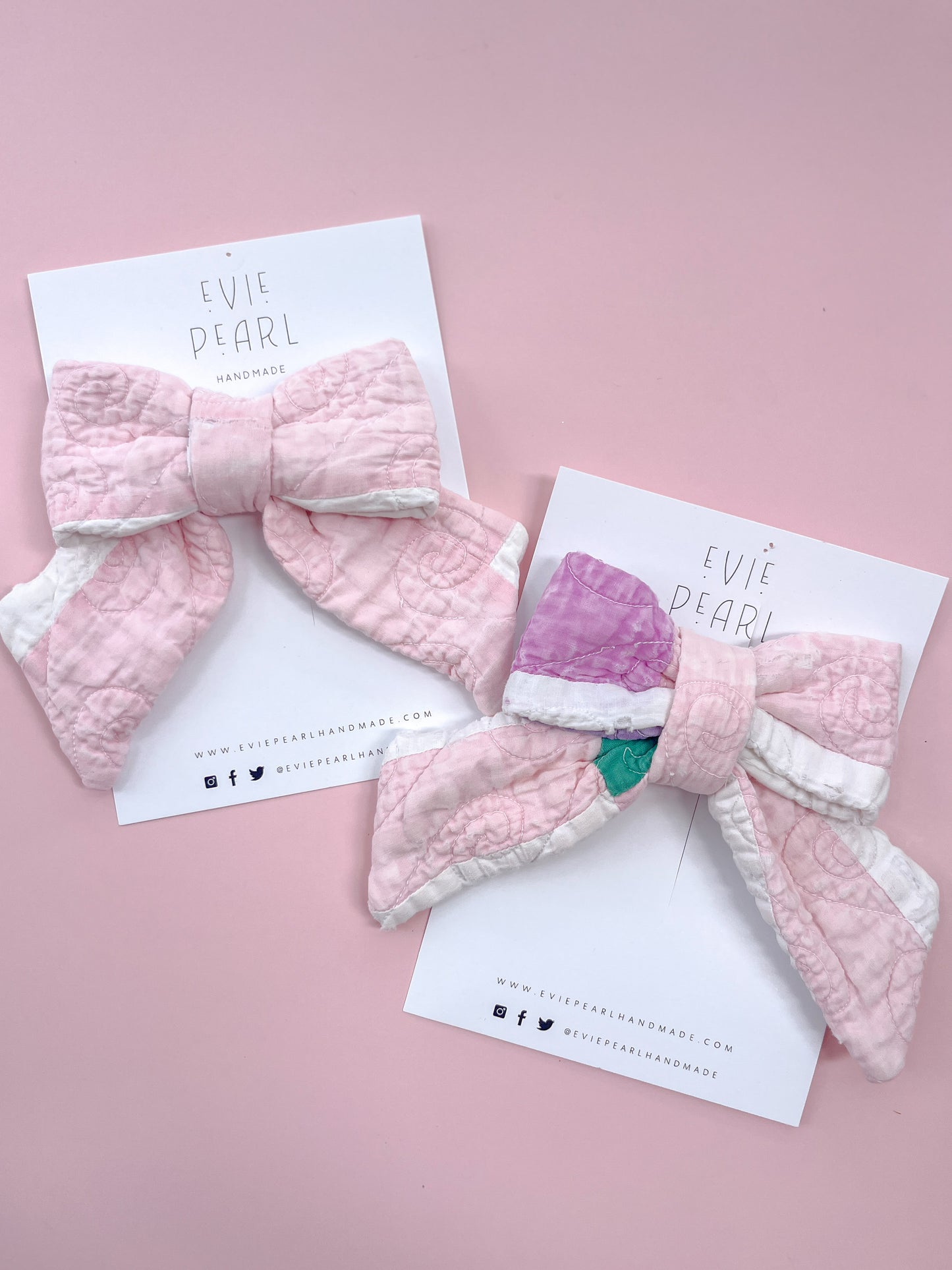 Pinks Quilted Medium Sailor Hair Bow