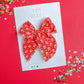 Red KC Football Medium Bow