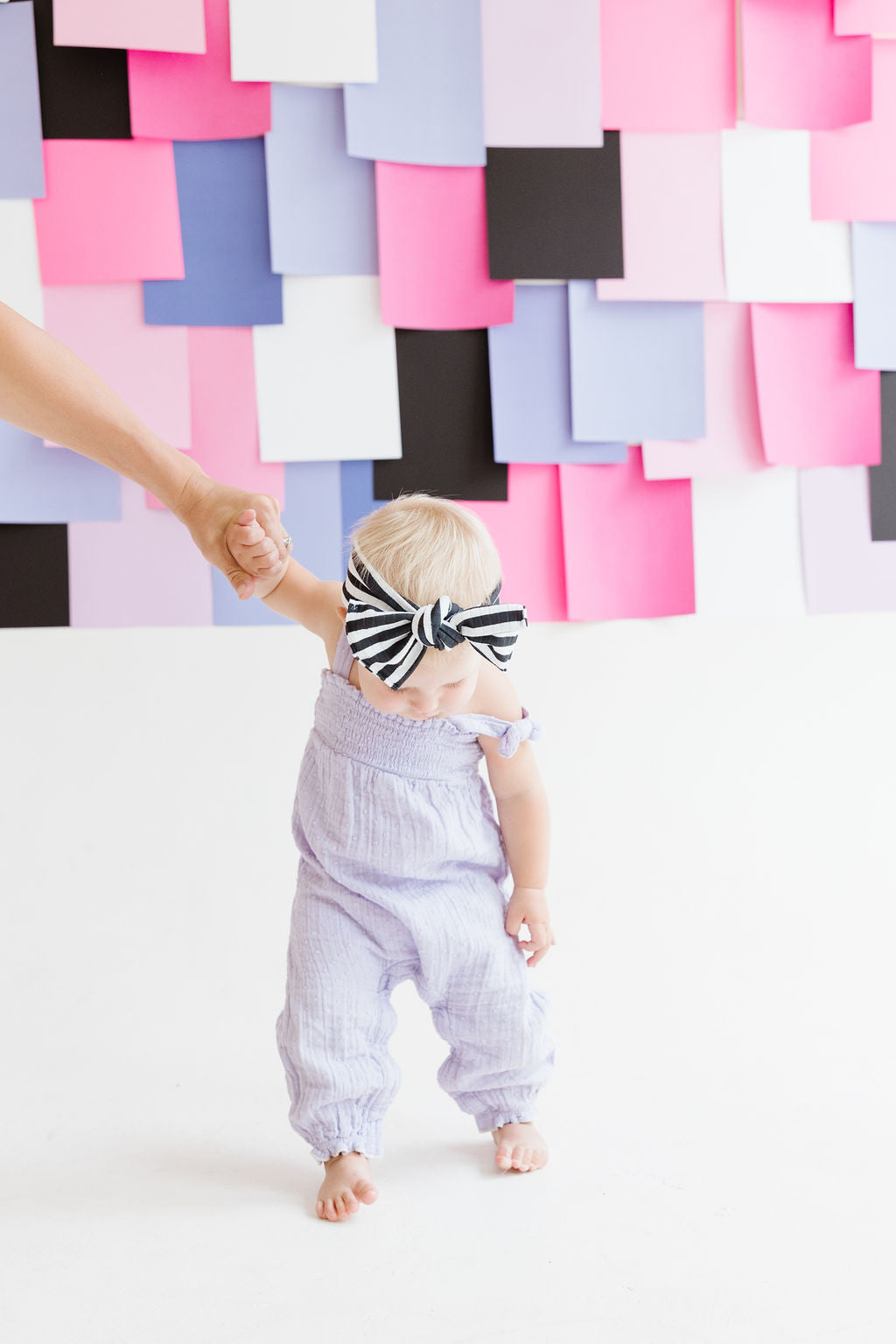 Black|White Baby Bow Turban