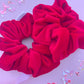 Red Ribbed Soft Oversized Scrunchy for girls and women