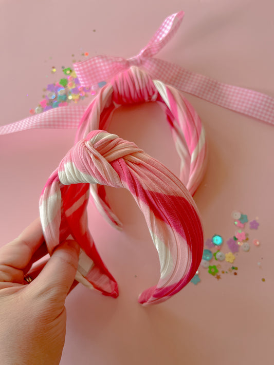 Pink Swirl Knotted Headband