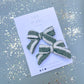 Green Stripe Small Pinwheel Pigtails