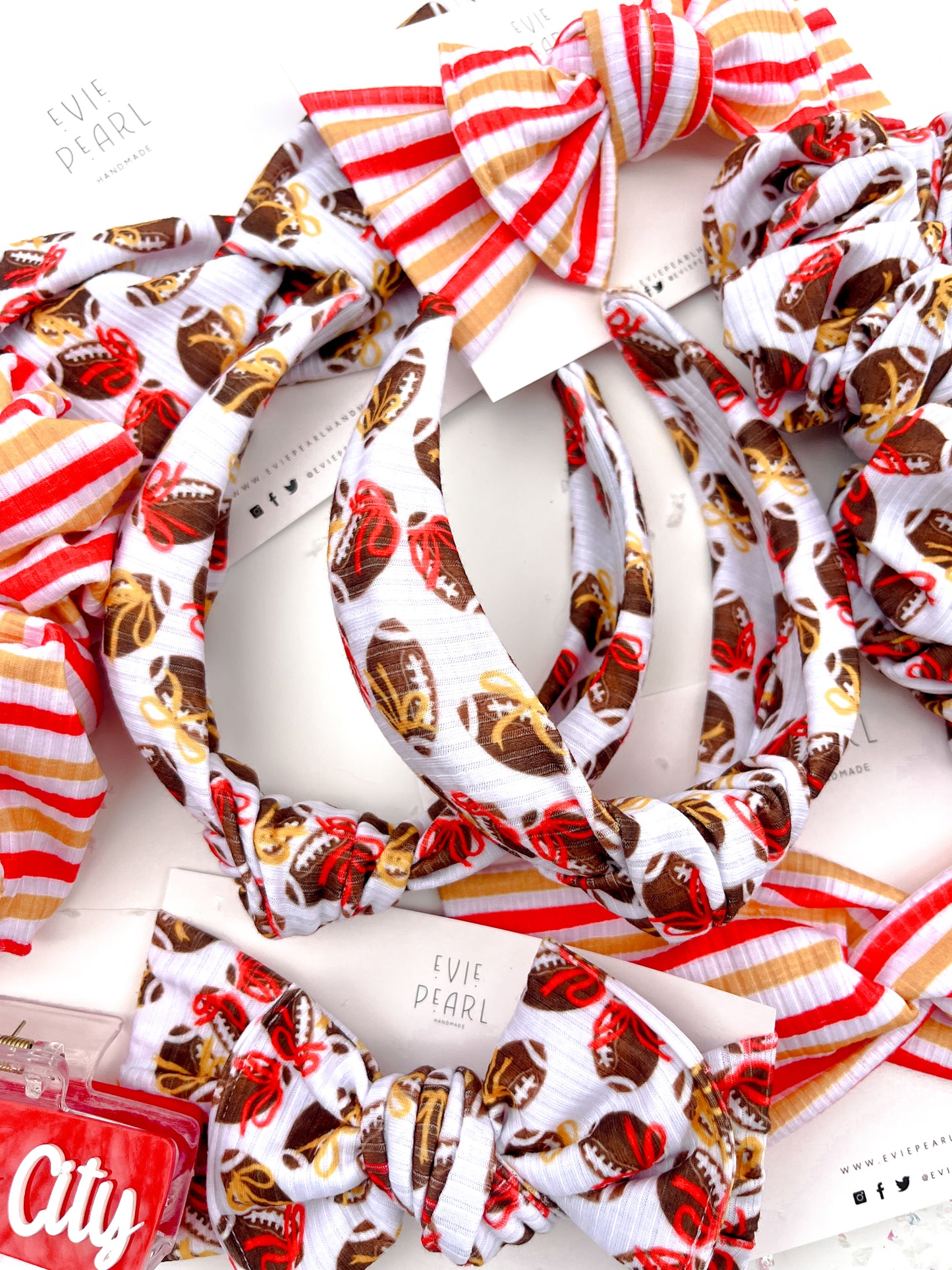 Football Bows Knotted Headband