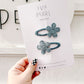 Blue Floral Snap Clip Pigtail Set