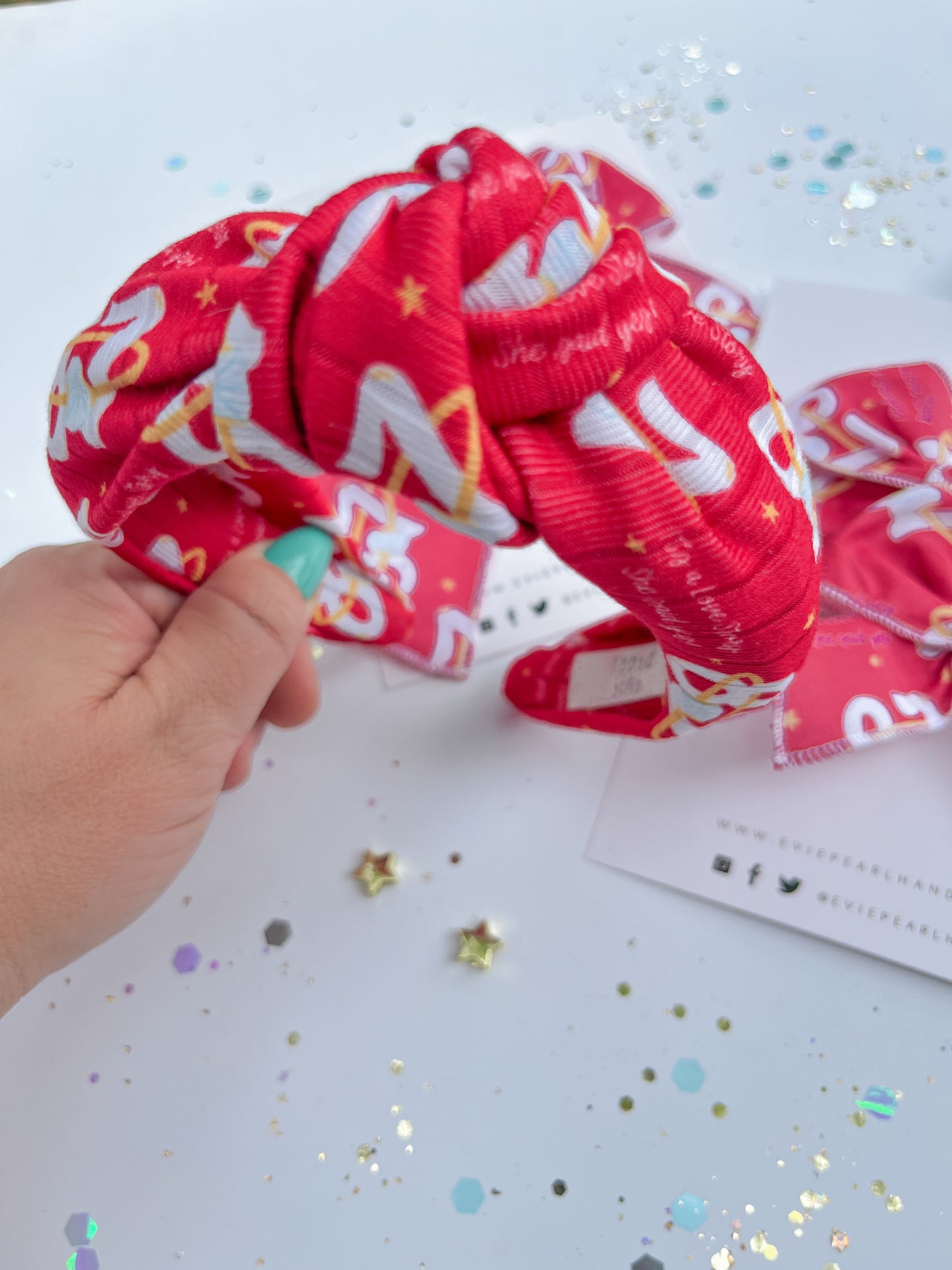 Red 87 Ring It’s A Love Story Say Yes Knotted Headband for Girls & Women