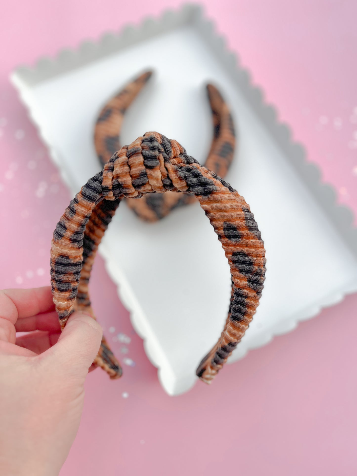 Leopard Ribbed Knotted Headband