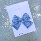Blue Floral Medium Bow