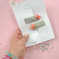 Silver Glitter Coral Pink Minnie Snap Clip Pigtails