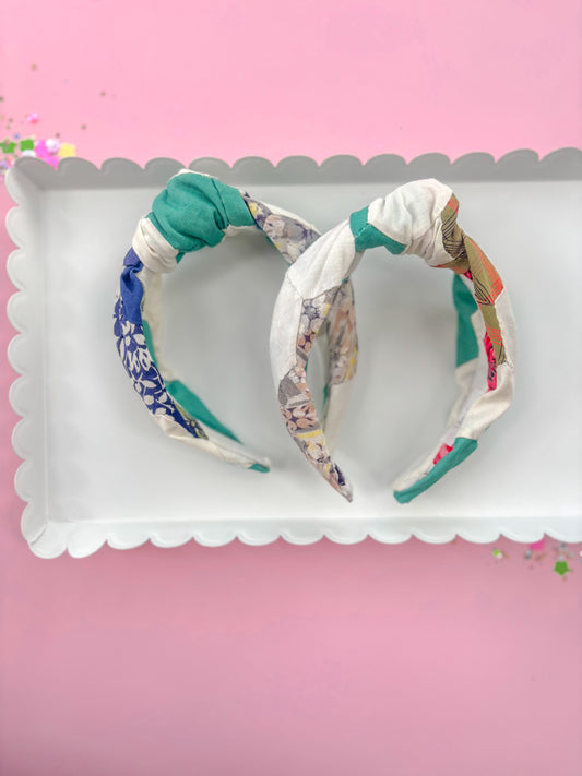 Vintage Heirloom Patchwork Quilted Knotted Headband