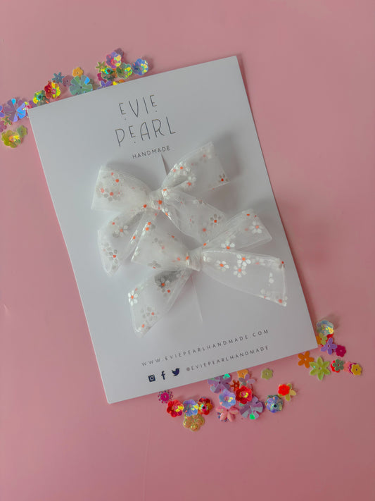 White Daisy Tulle Pigtails