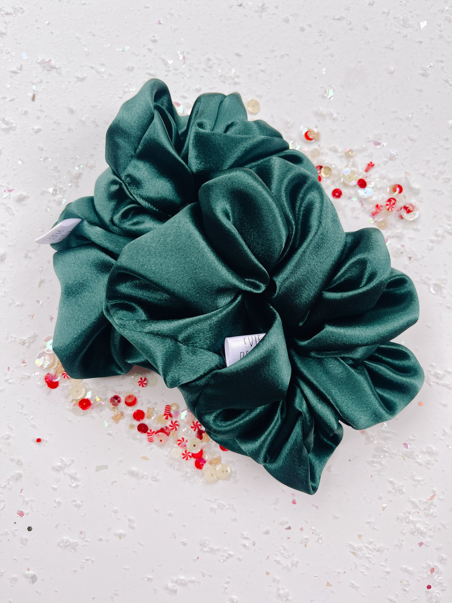 Green Silk Oversized Scrunchy