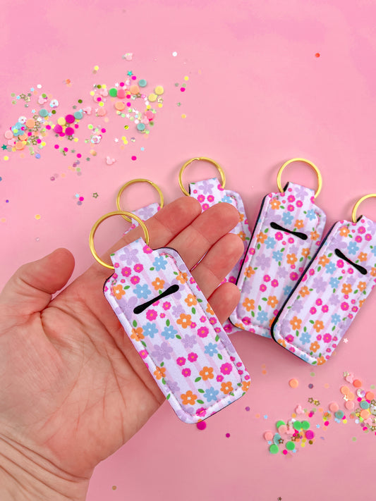Floral Chapstick Keychain