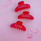 Red XOXO Medium Claw Clip