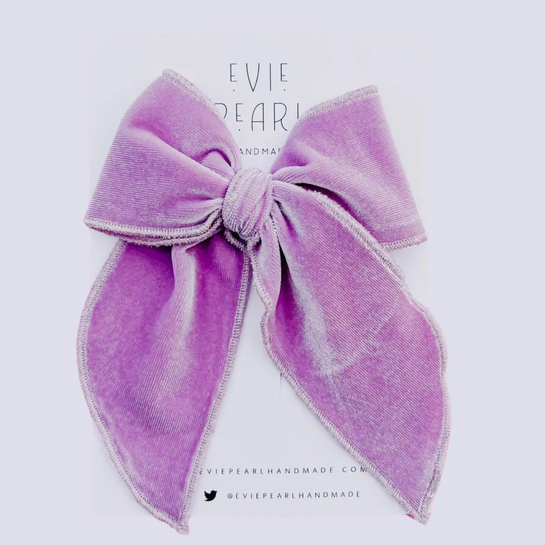 Lilac Velvet Bow