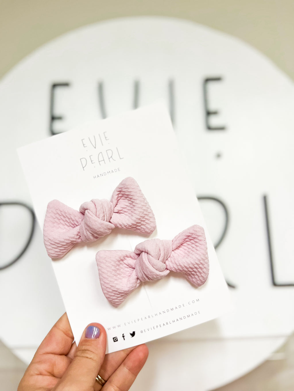 Light Pink Bullet Knot Bow Pigtails