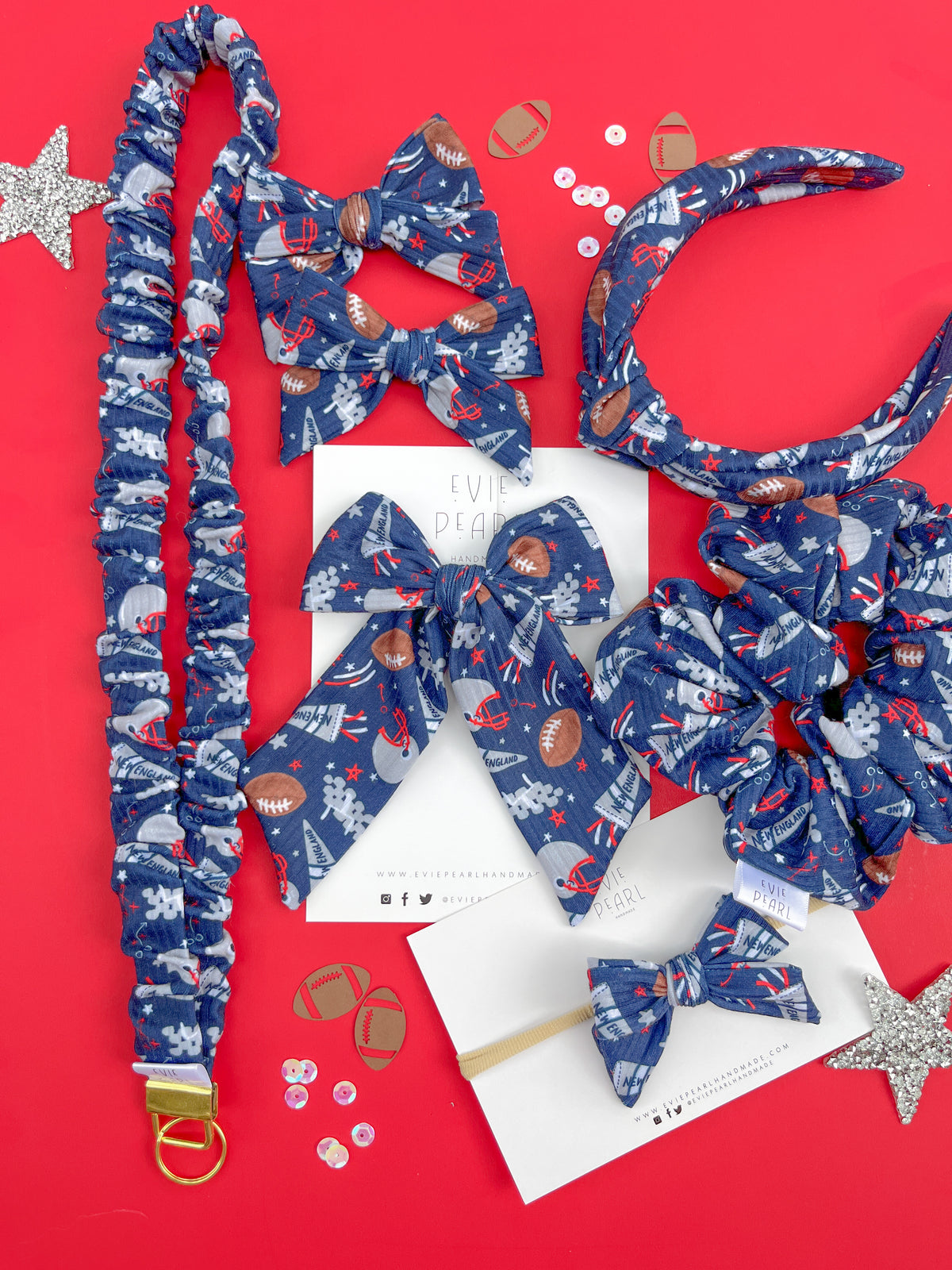 New England Patriots Hair Accessories | Bows, Scrunchies & Headbands
