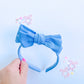 Blue Solid Bow Headband