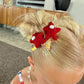 Red Star Sequin Tinsel Pigtail Clip Set
