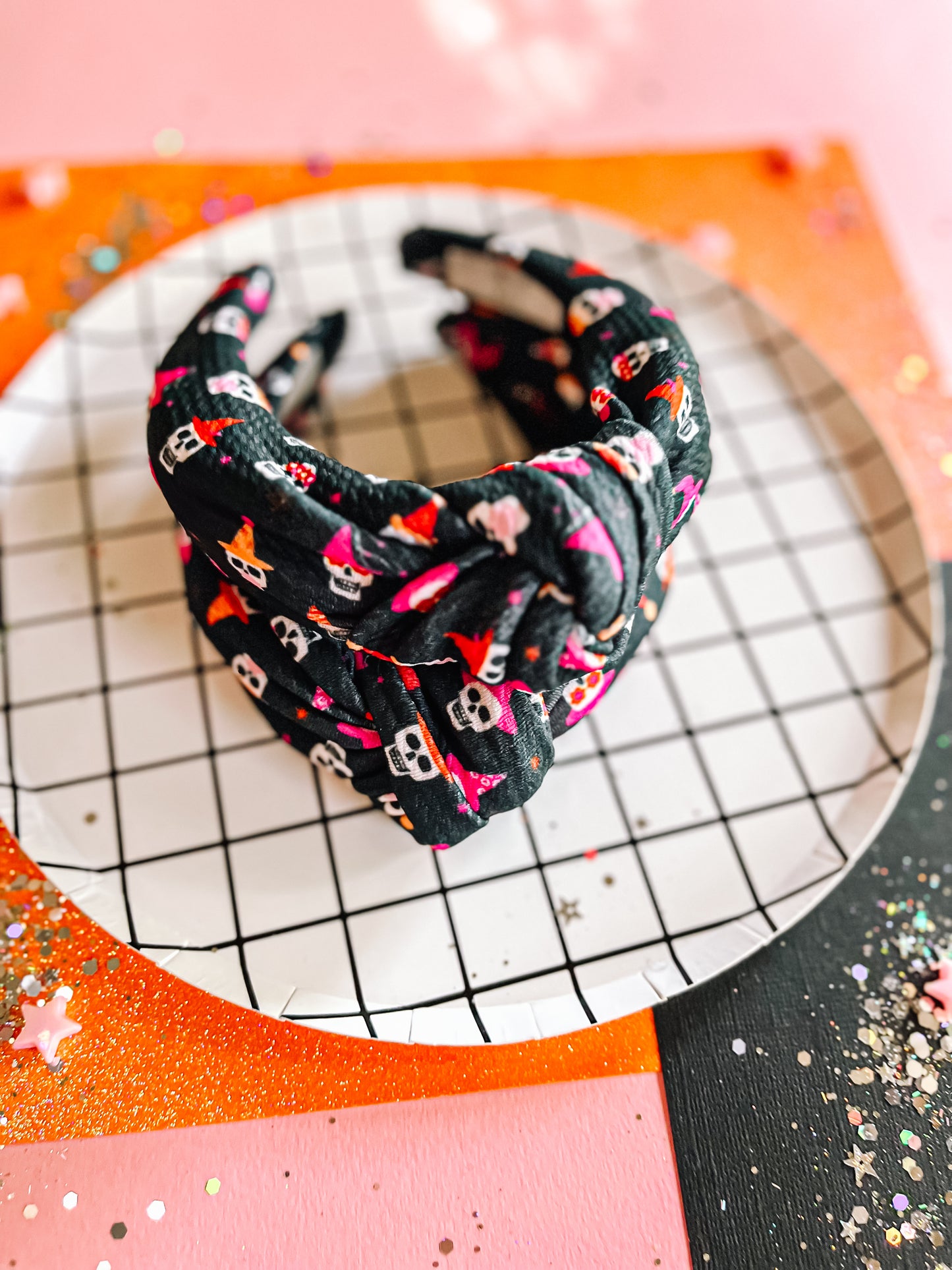 Black| Party Skullies Knotted Headband for Girls & Women