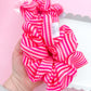 Pretty In Pink Stripe Scrunchy