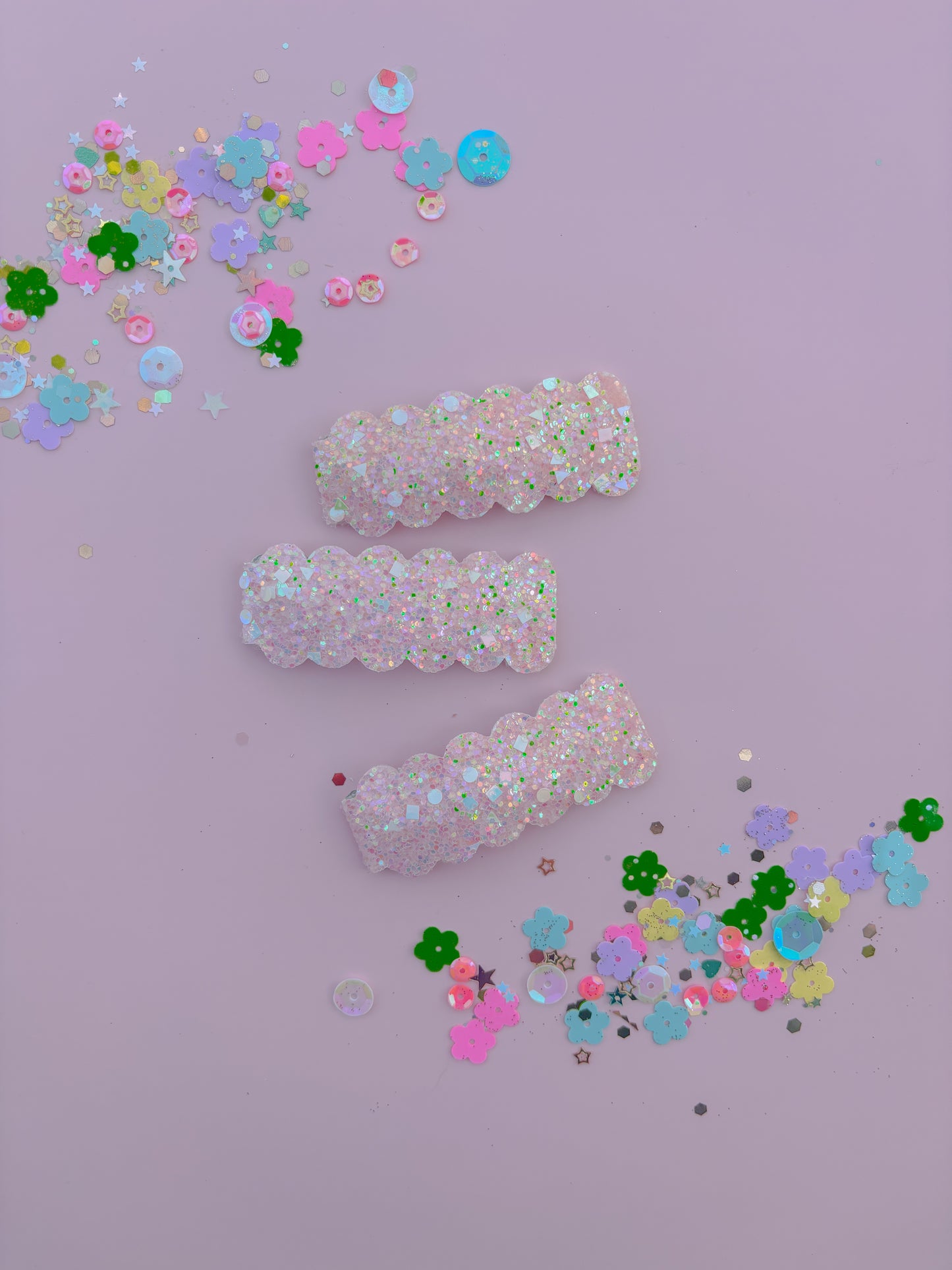 Pink Chunky Glitter Snap Clip