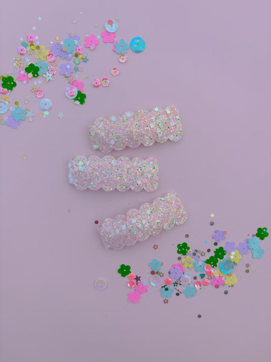 Pink Chunky Glitter Snap Clip