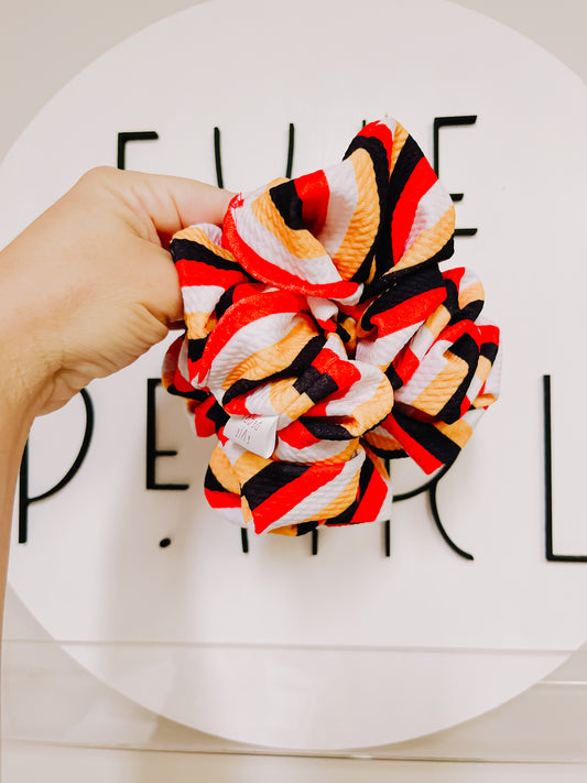 Black White Red Gold Oversized Scrunchie