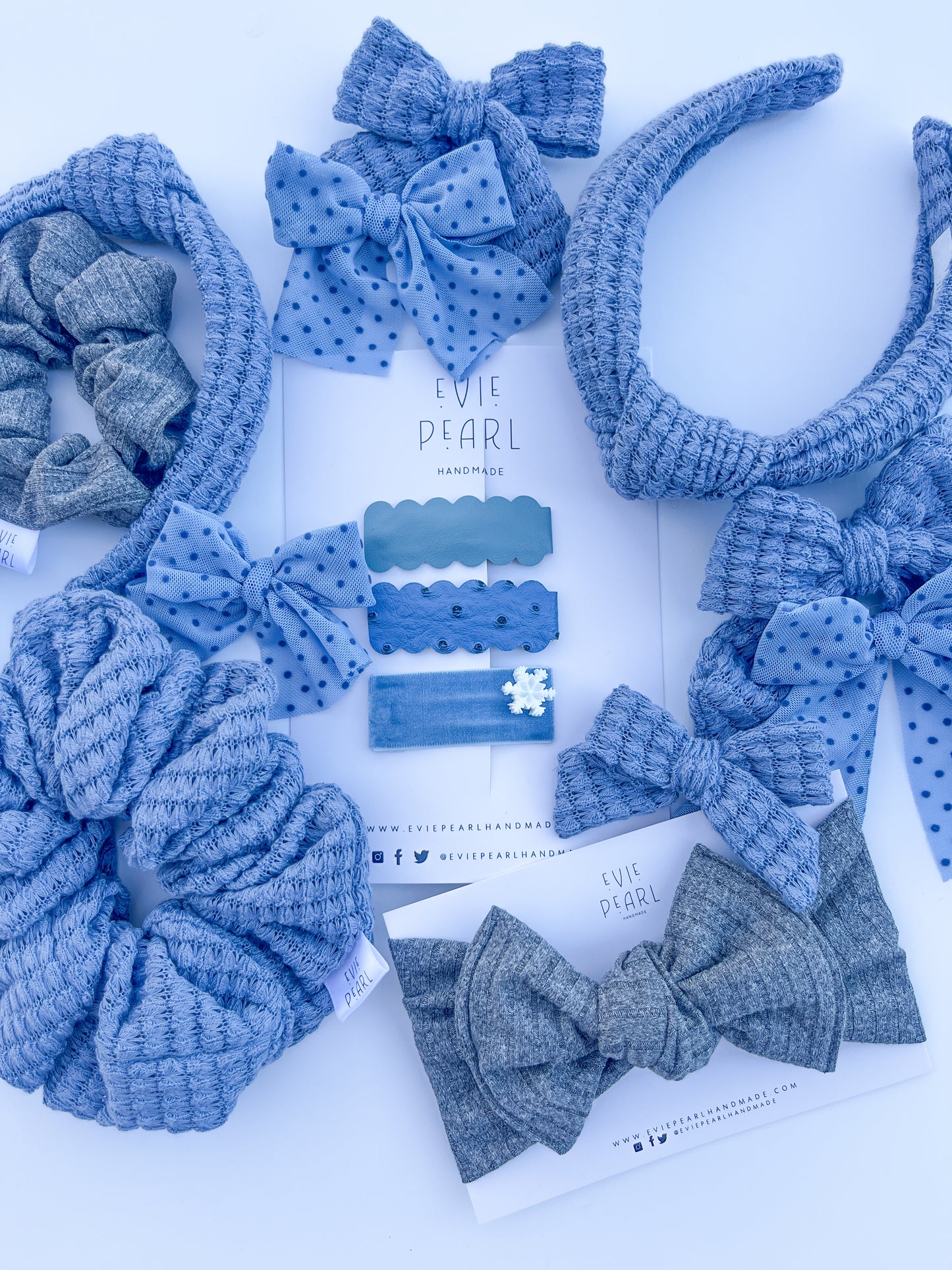 Blue Waffle Knotted Headband for Girls & Women