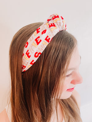 Swiftie Patchwork Knotted Headband for Girls & Women