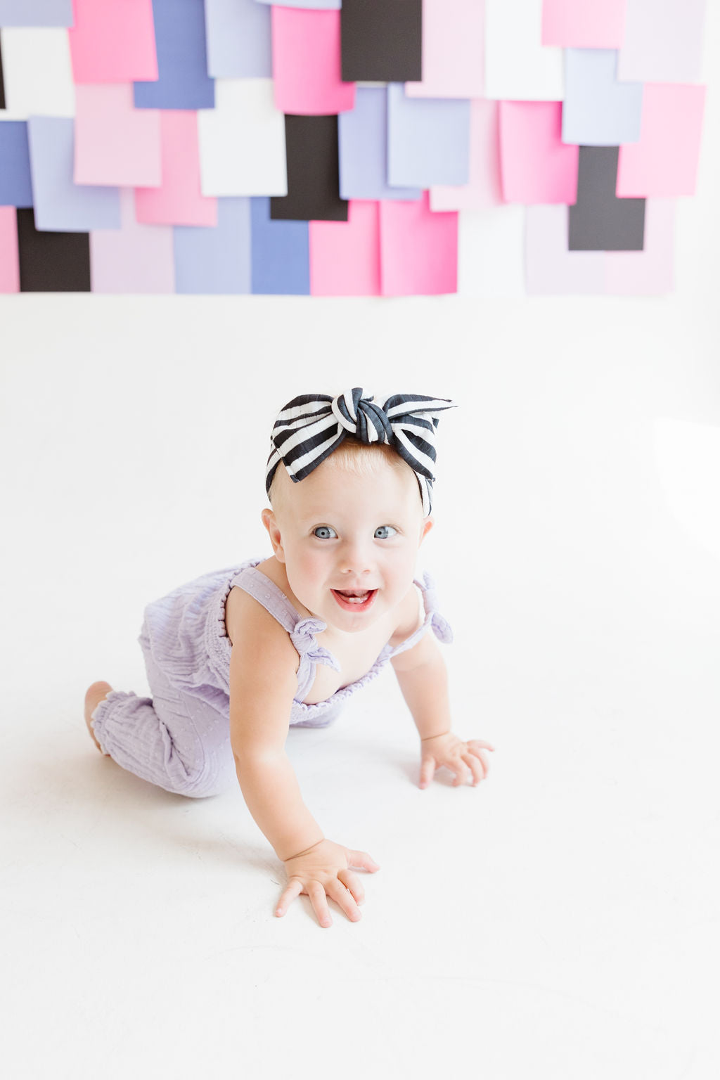 Black|White Baby Bow Turban