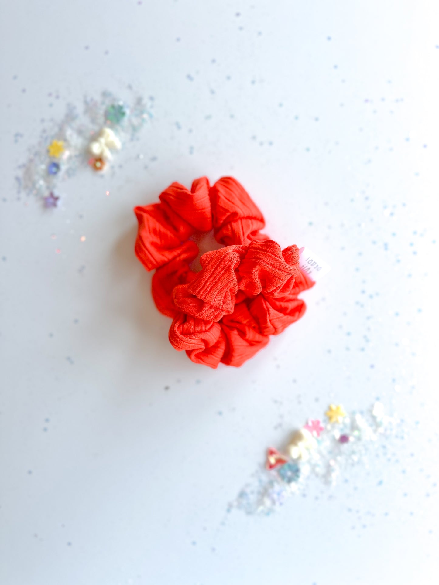 Orange ribbed scrunchy