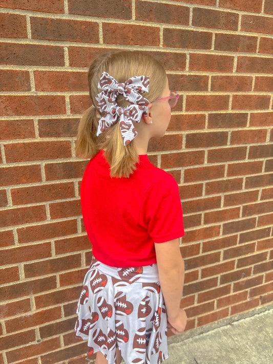 Football Hearts KC Medium Pigtails