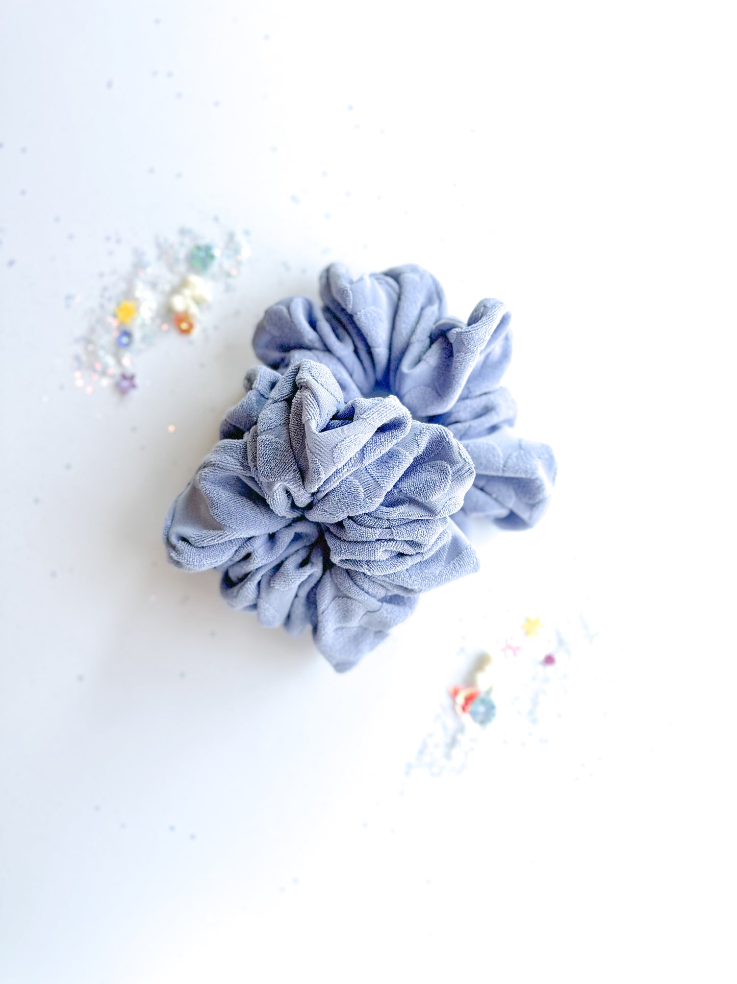 Blue Swiss Floral Oversized Scrunchy