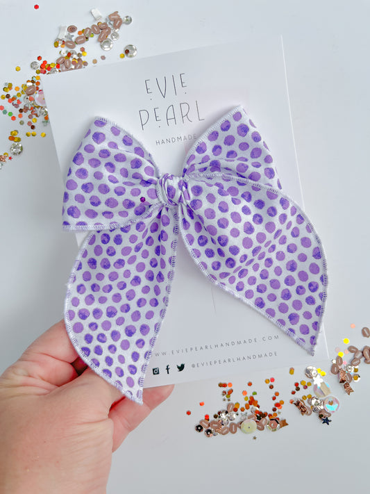 Purple Dot Oversized Bow