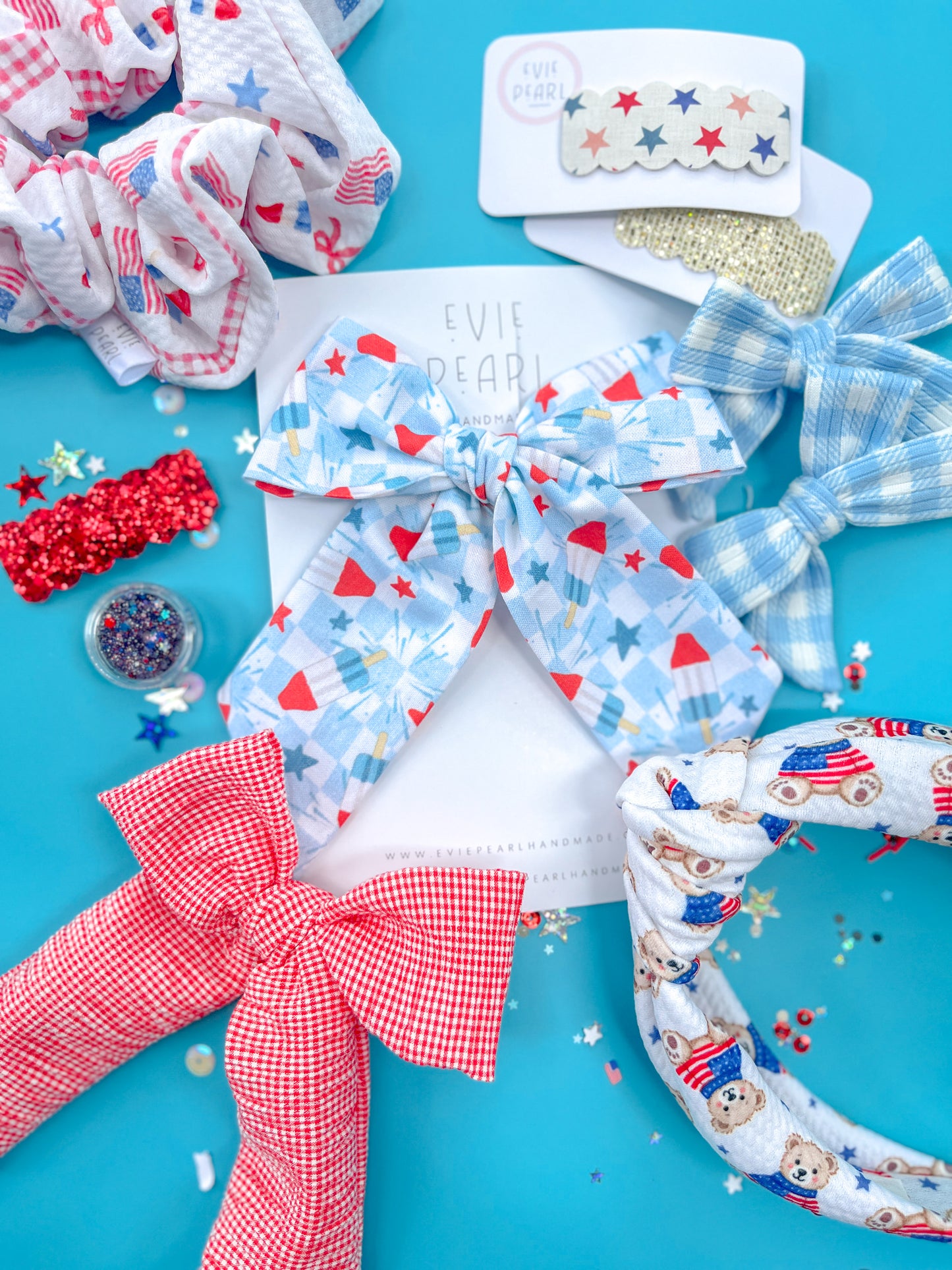 Red Gingham Crinkle XL Pinwheel Bow