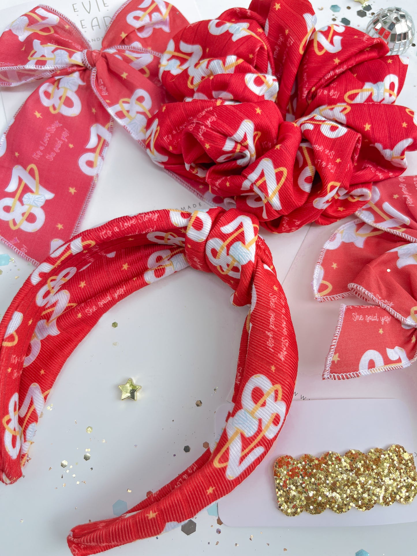 Red 87 Ring It’s A Love Story Say Yes Knotted Headband for Girls & Women