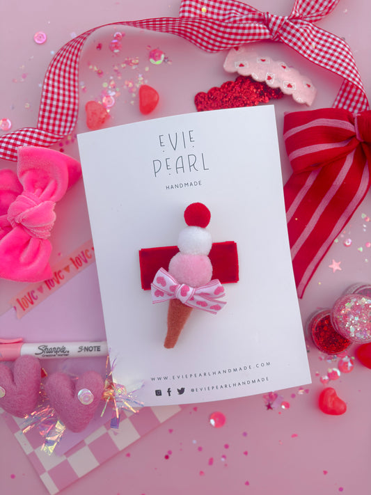 Ice Cream Felt Snap Clip