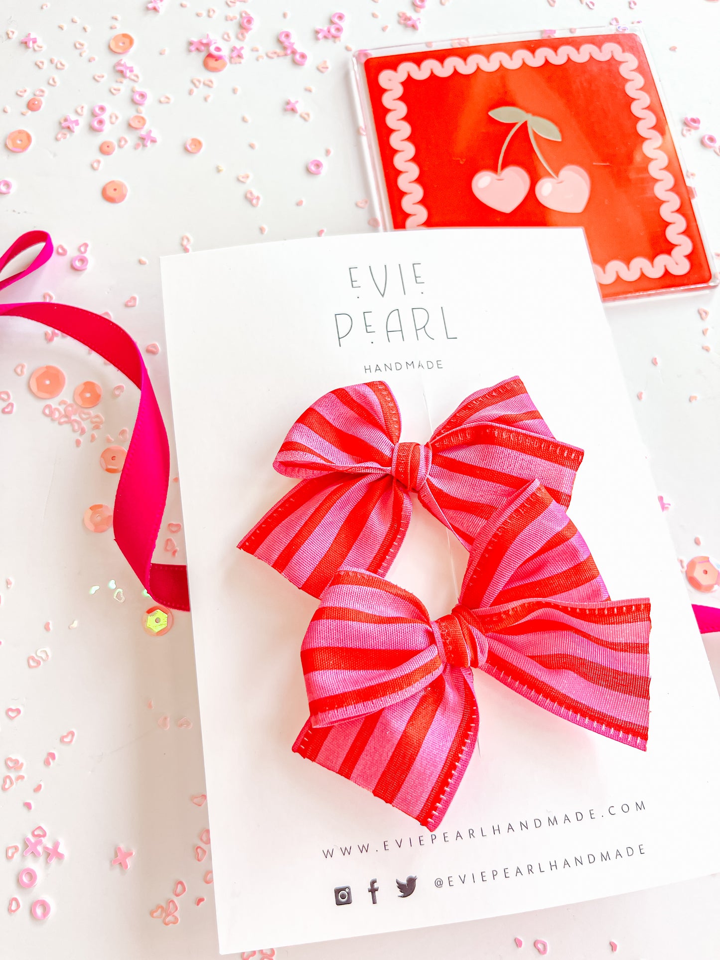 Red & Pink Stripe Pigtails