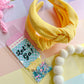 Yellow Crinkle Knotted Headband