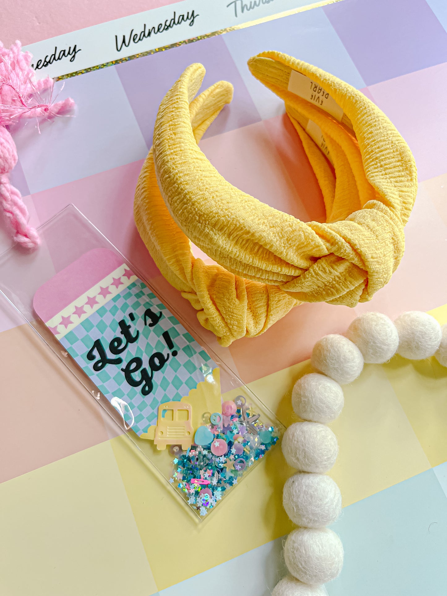 Yellow Crinkle Knotted Headband