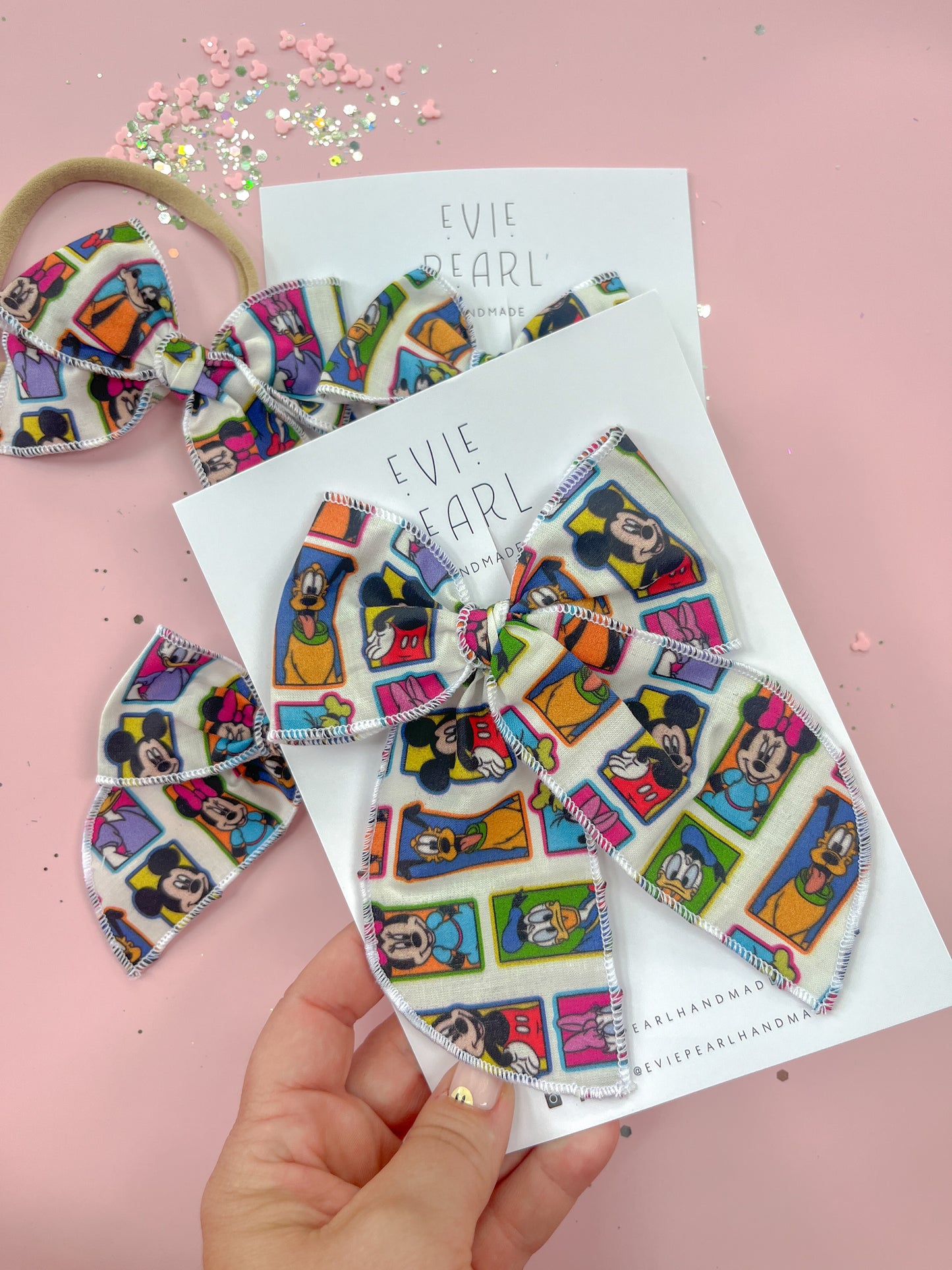 Nostalgic 90s Mouse & Friends Bow
