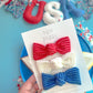 Red, White & Blue Ribbed Bow Set